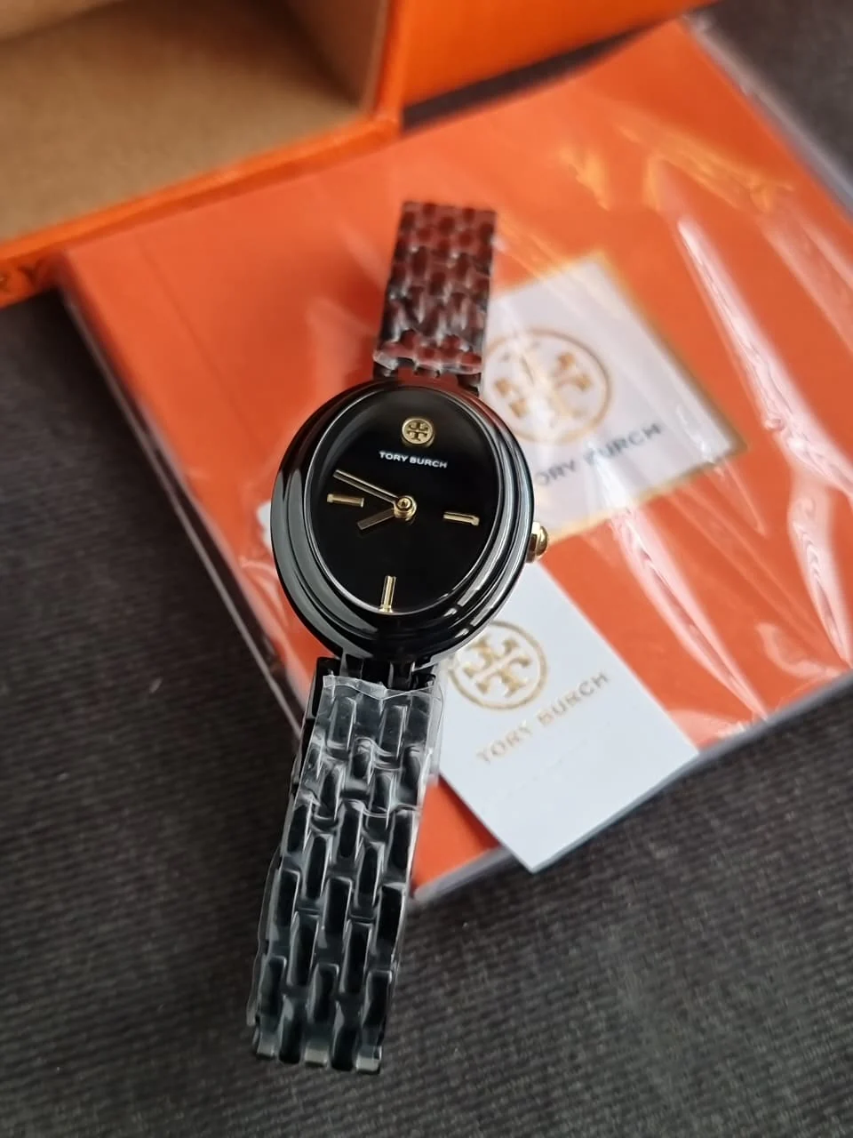 Tory Burch The Oval Black Analogue Watch TBW6035 - Image 3