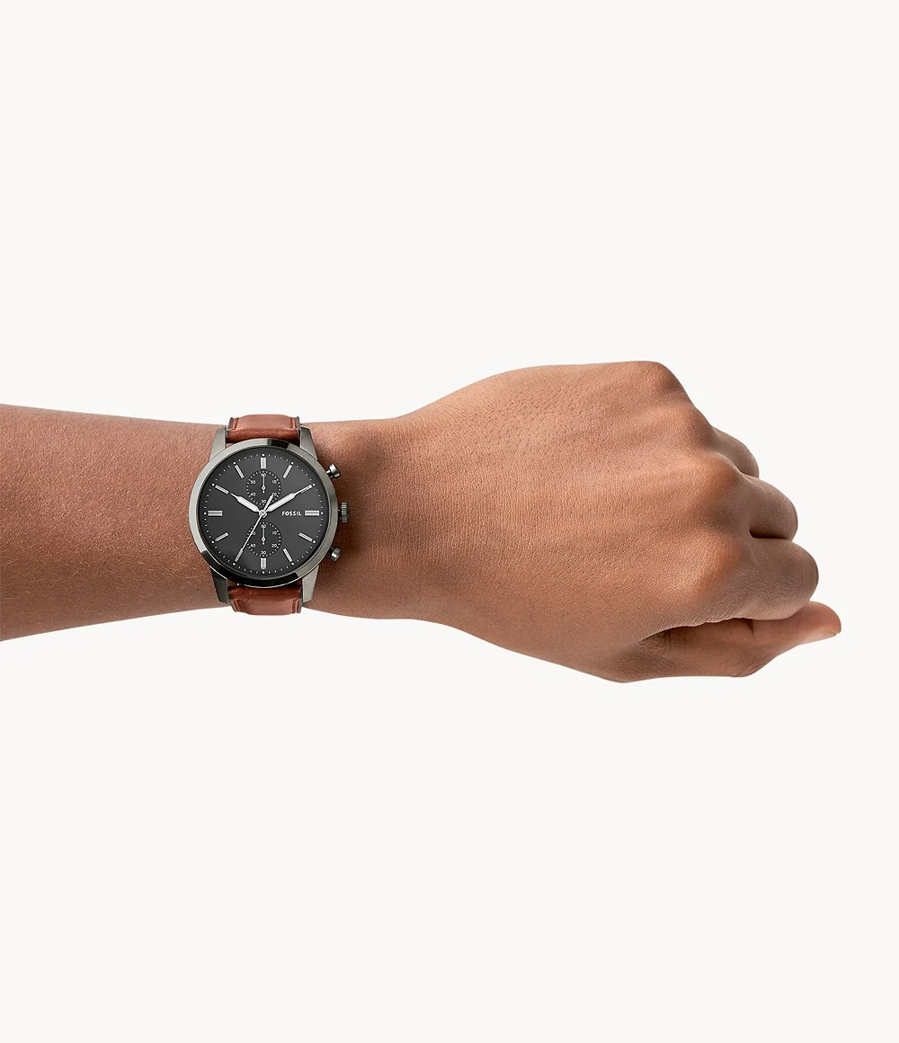 Townsman Chronograph Amber Leather Watch (Model: FS5522) - Image 4