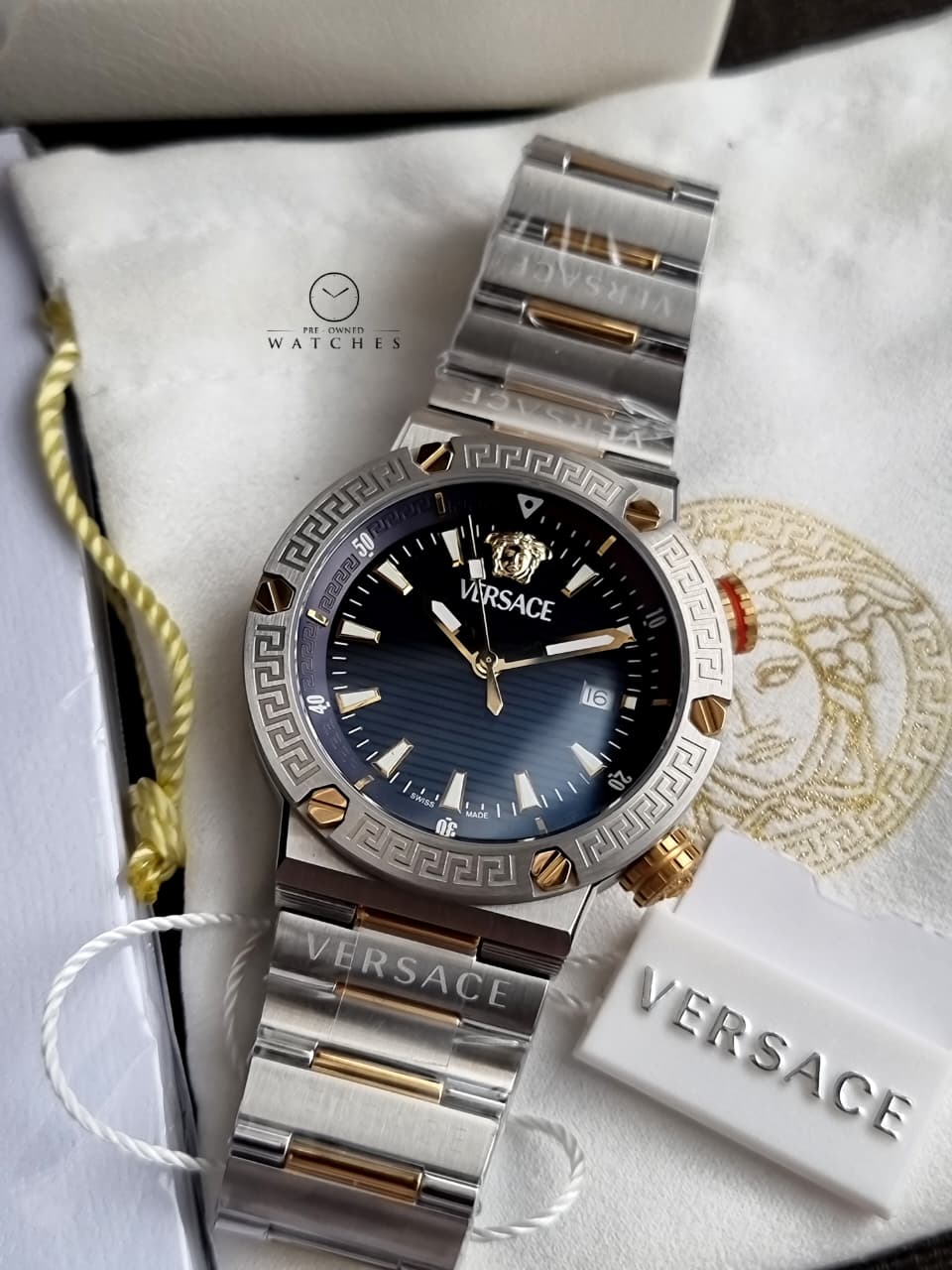Versace Greca Logo Divers VE8G00424 Men's Watch – Black Dial, Two-Tone Stainless Steel, Quartz - Image 7