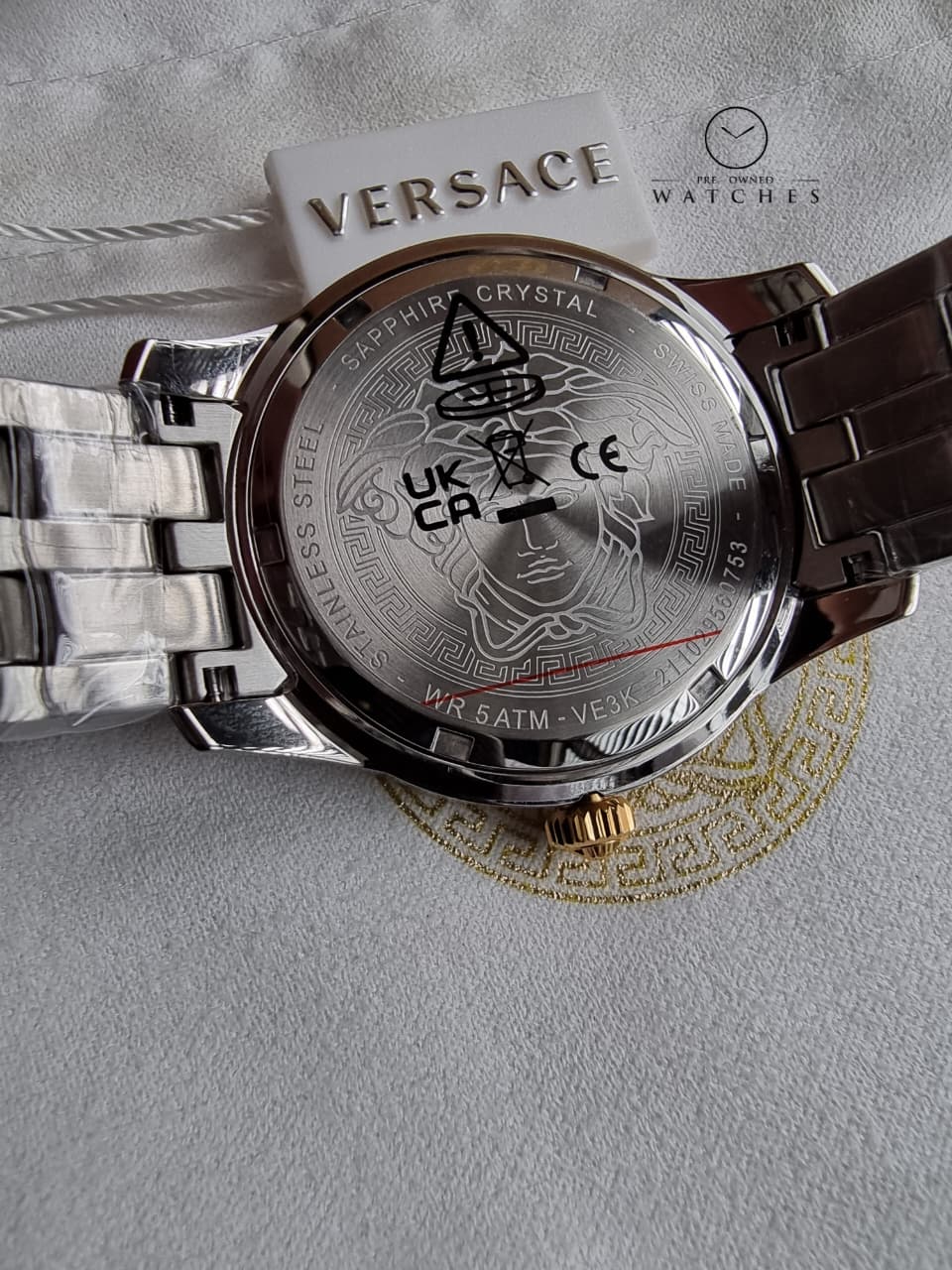 Versace Greca Time VE3K00422 Men's Watch – Green Dial, Two-Tone Stainless Steel, Quartz - Image 5