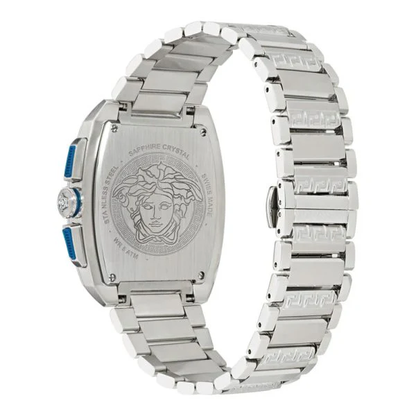 Versace Men’s Quartz Swiss Made Silver Stainless Steel Blue Dial 42mm Watch VE6H00423 - Image 2