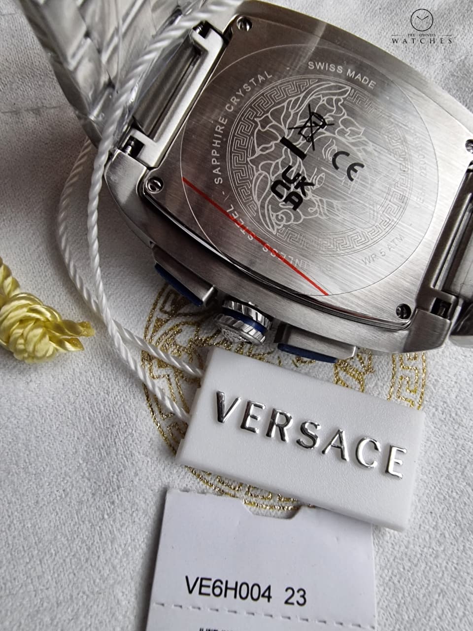 Versace Men’s Quartz Swiss Made Silver Stainless Steel Blue Dial 42mm Watch VE6H00423 - Image 5