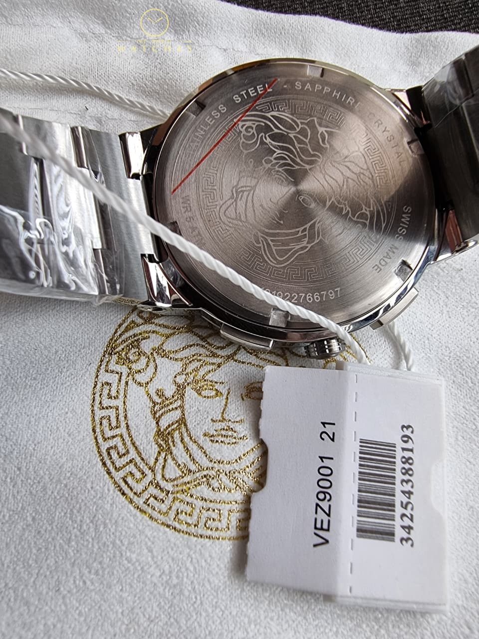 Versace Men’s Quartz Swiss Made Silver Stainless Steel Green Dial 43mm Watch VEZ900121 - Image 7