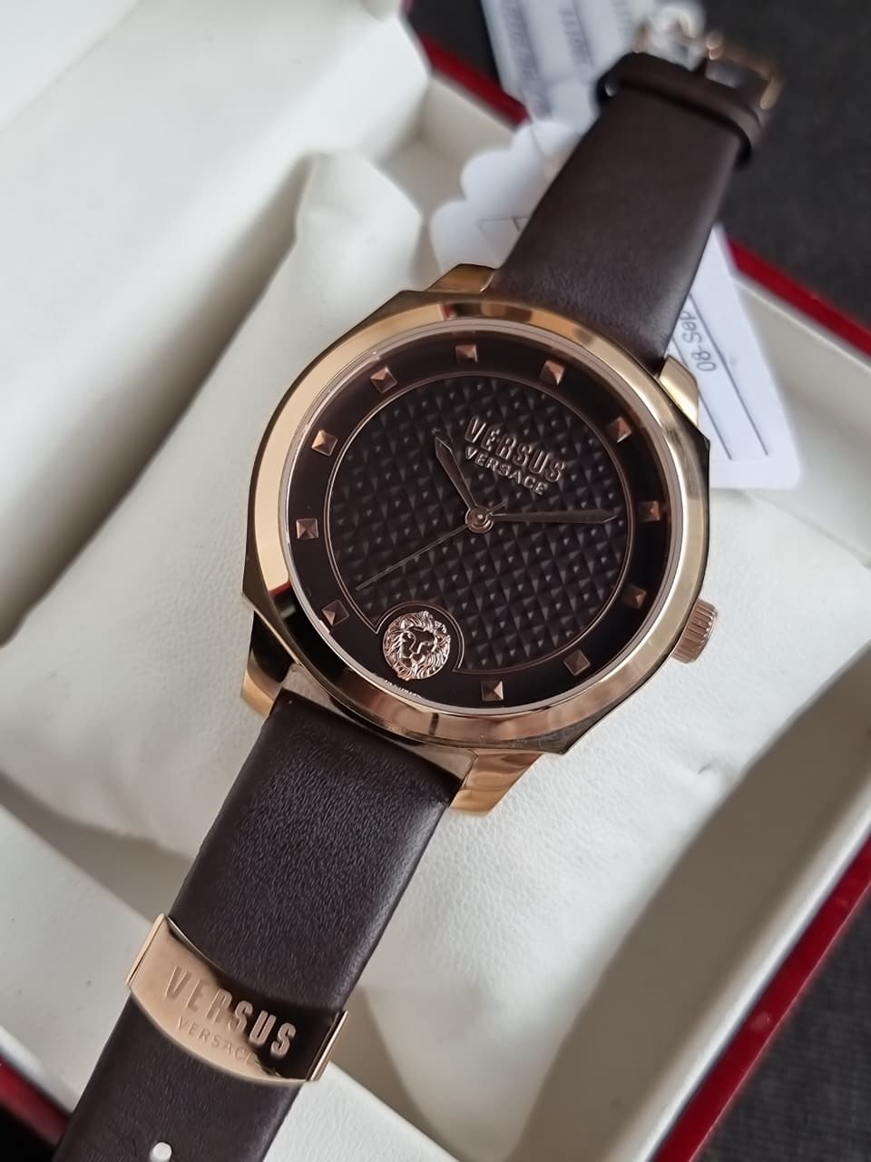 Versus Versace Men's Watch – 42mm, Brown Dial, Brown Leather Strap, Quartz - Image 4