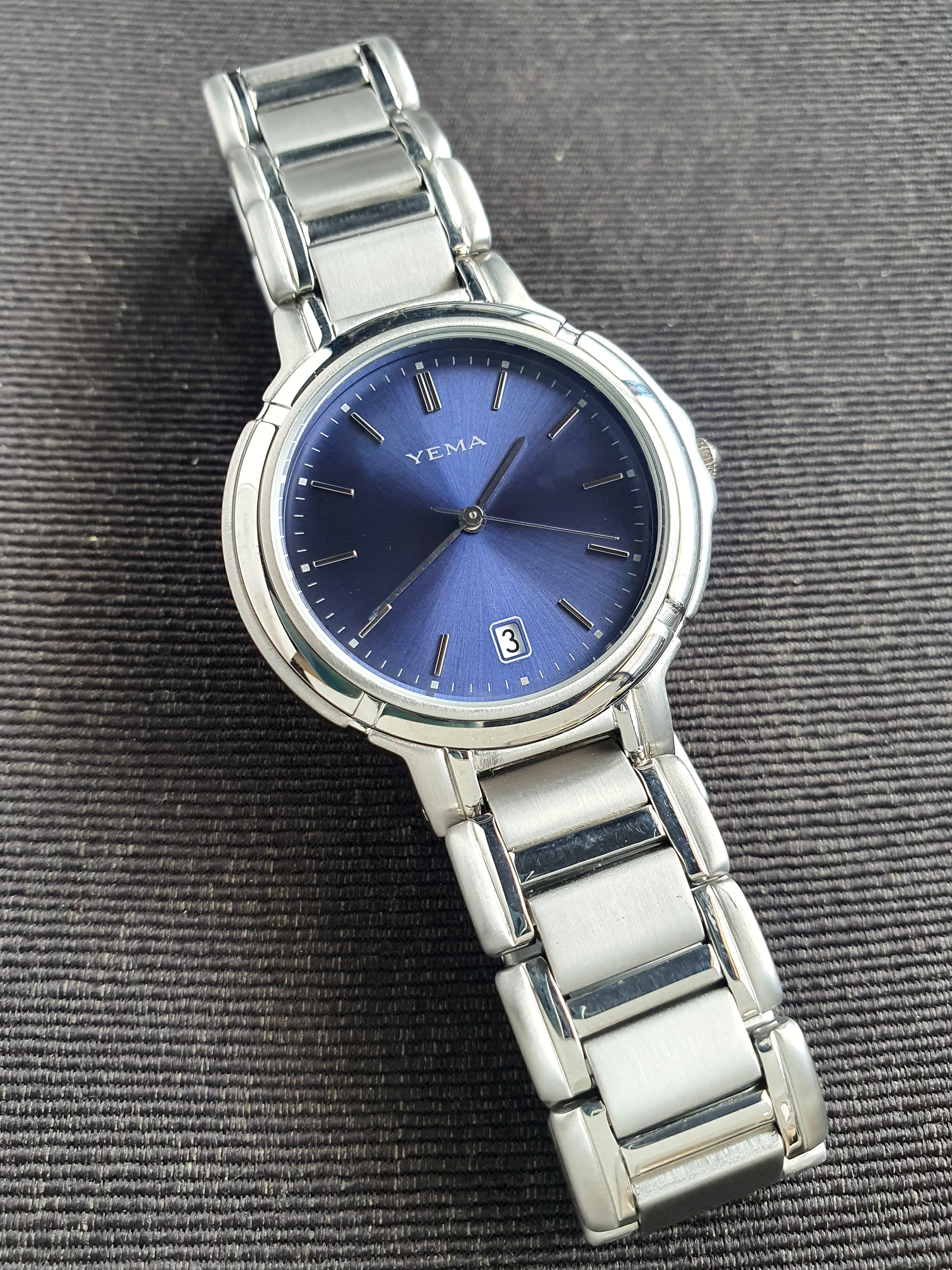 Yema Gents Watch Blue Dial 36mm Quartz Watch - Image 3
