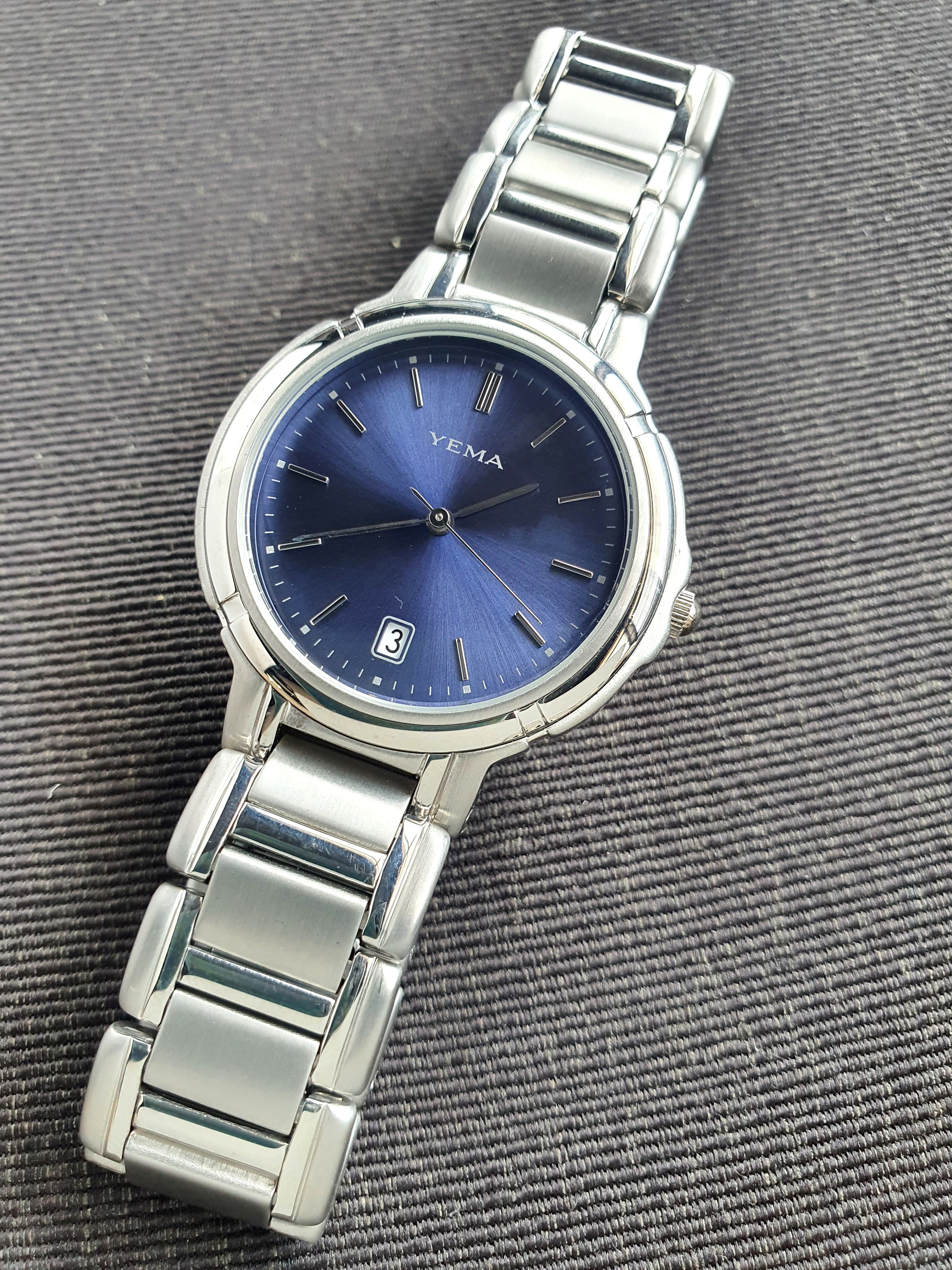 Yema Gents Watch Blue Dial 36mm Quartz Watch - Image 6