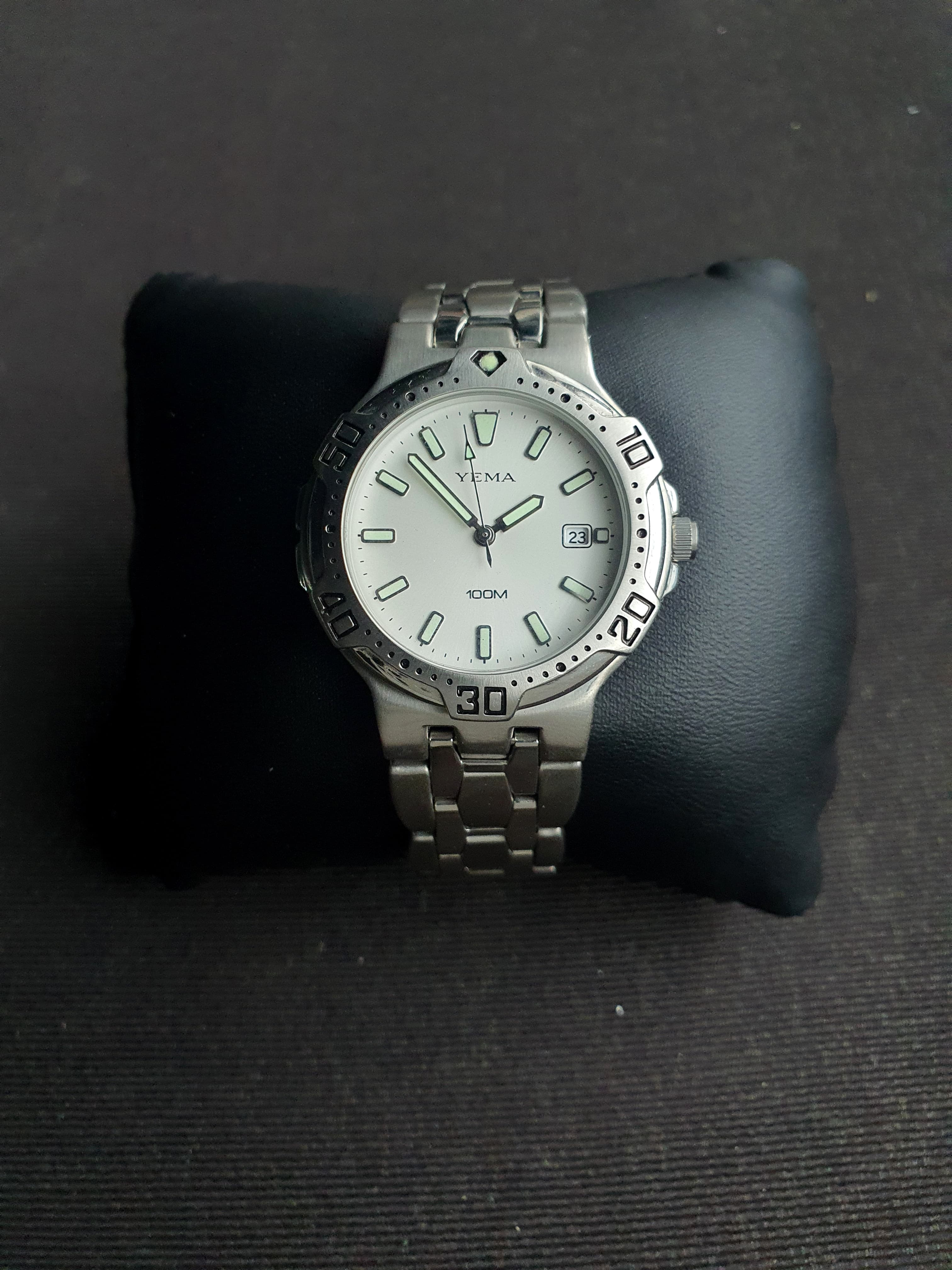 Yema Gents Watch Silver Chain White Dial Quartz Watch - Image 6